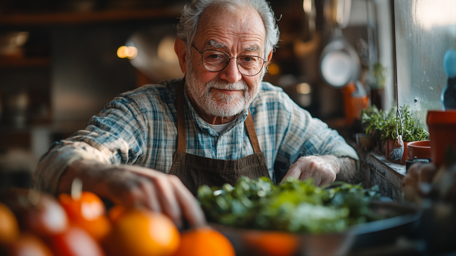 Щастливи възрастни хора се наслаждават на здравословна храна